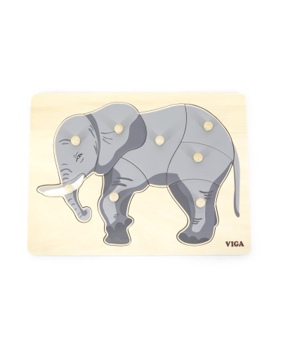 Viga 44601 Puzzle na podkładce z uchwytami - Słoń