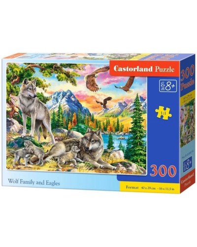 Puzzle wolf family eagles 300