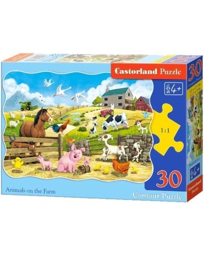 Puzzle 30 el. animals on farm