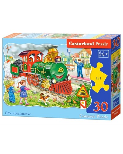 Puzzle 30 el. green locomotive